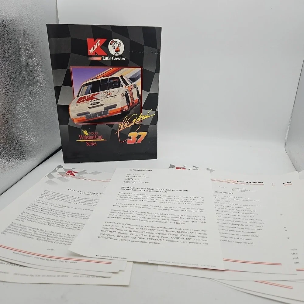 Vintage John Andretti Little Caesars Press Kit Media Guide 1994 K Mart Nascar 37